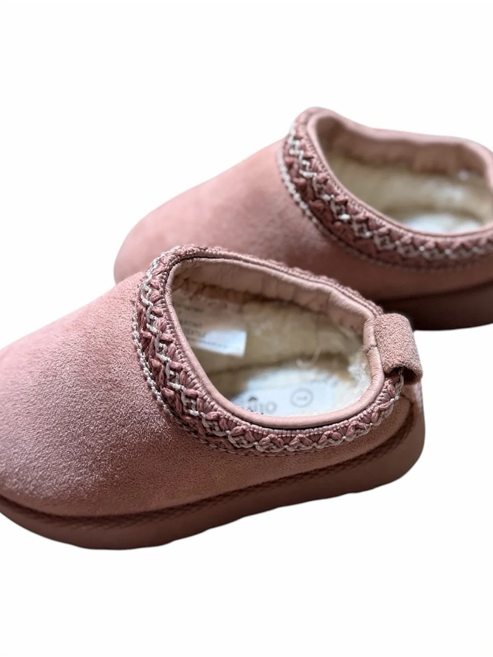 Kids Pink Suede Slip-On Shoes with Soft Lining